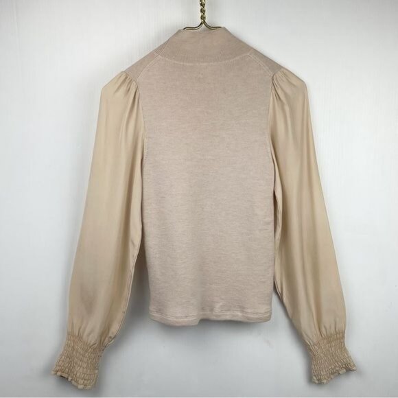 Rebecca Taylor Merino Wool and Silk Charmeuse Turtleneck long sleeve Top medium - Picture 4 of 9